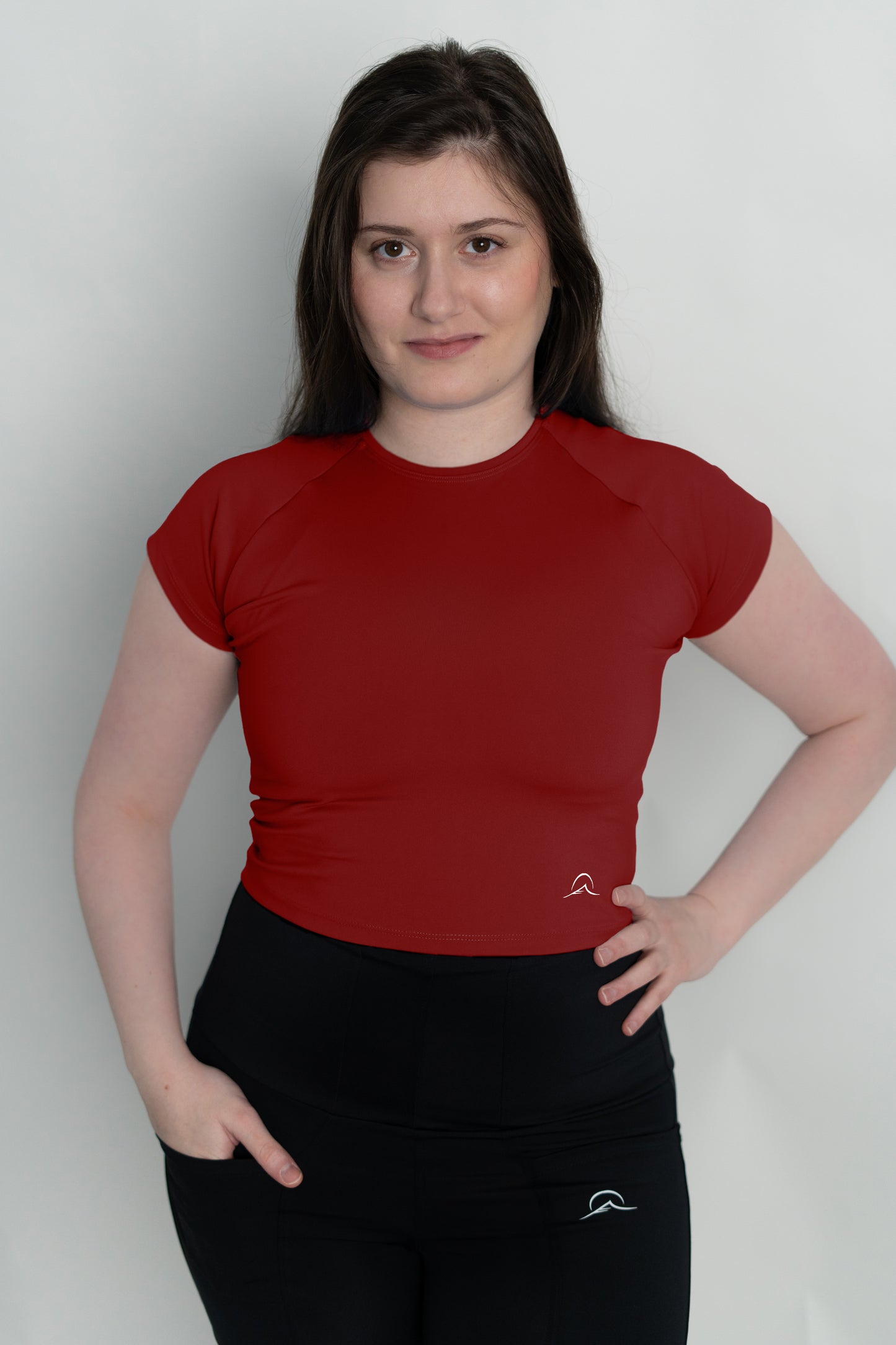 Red Mini Sleeves Crop Top