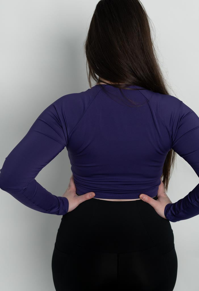 Purple Long Sleeve Crop Top