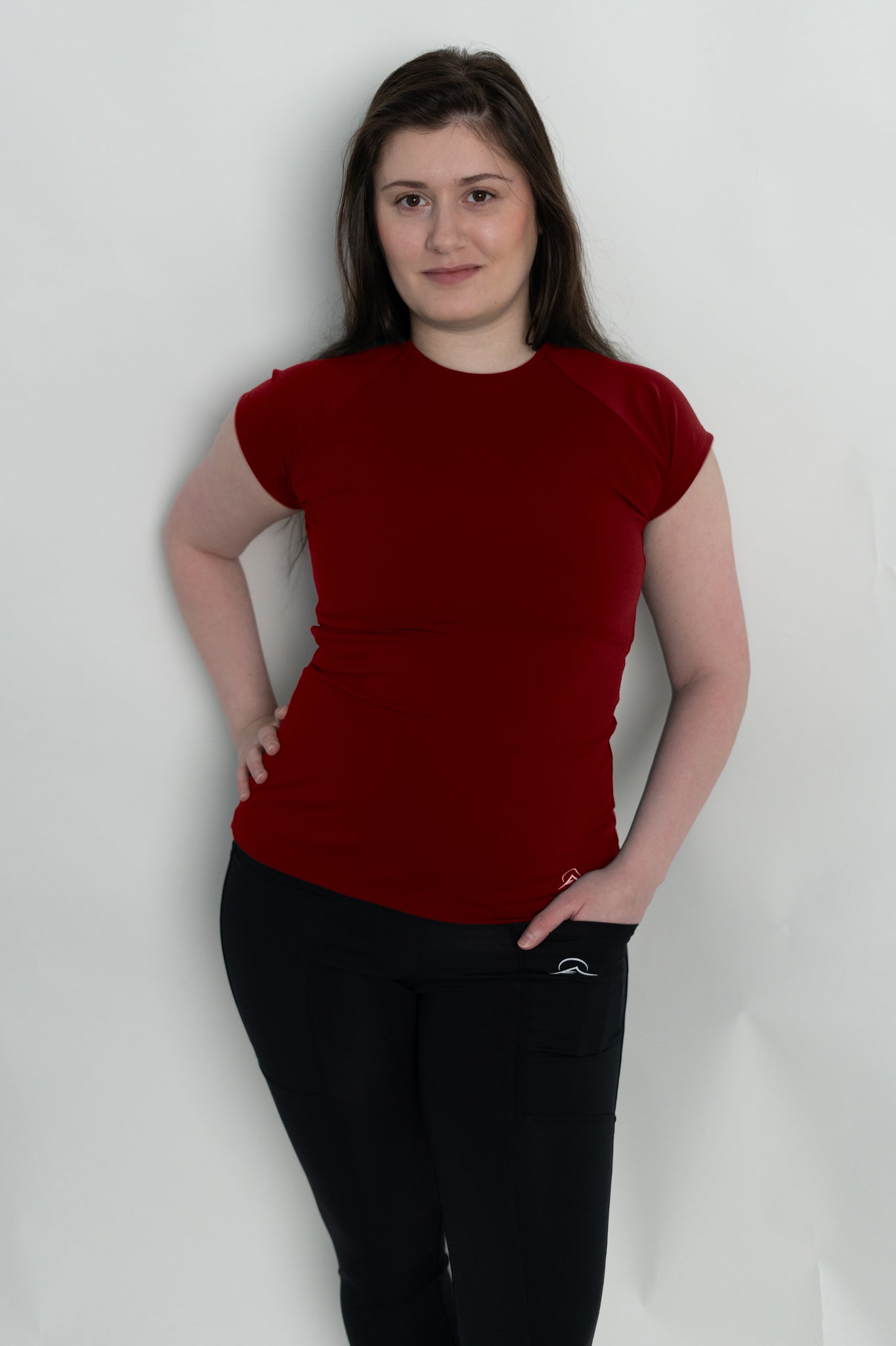 Red Mini Sleeve Long Top