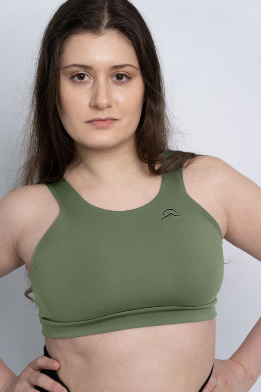 Olive Green Sustainable Sports Bra