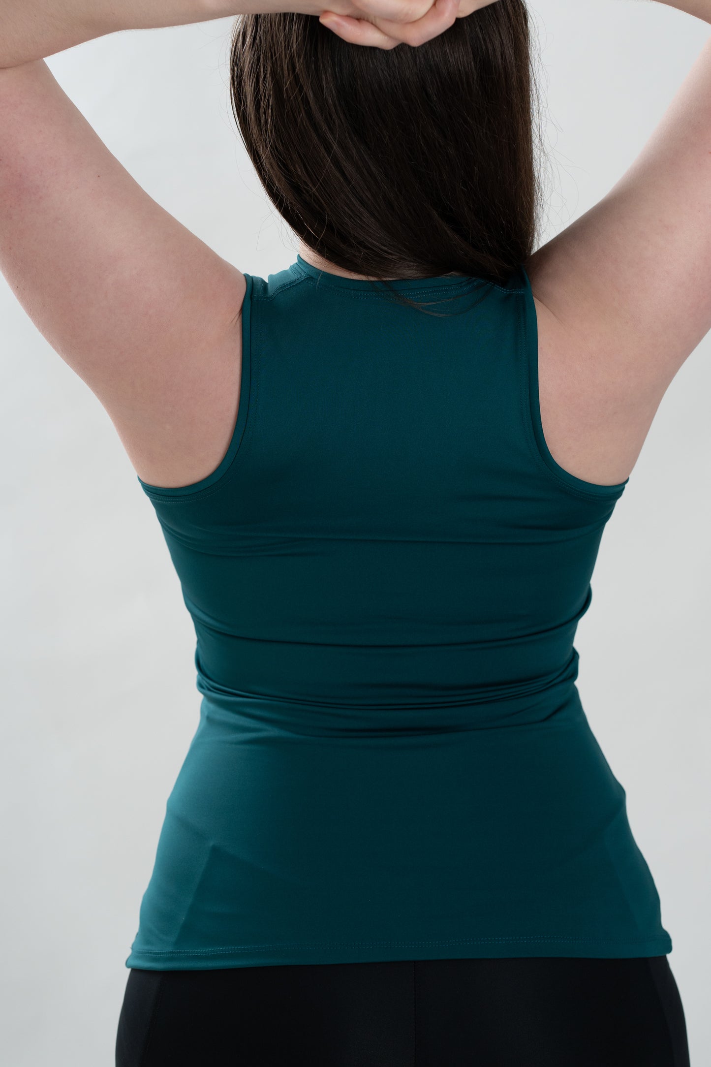 Dark Green Long Form Fitting Tank Top