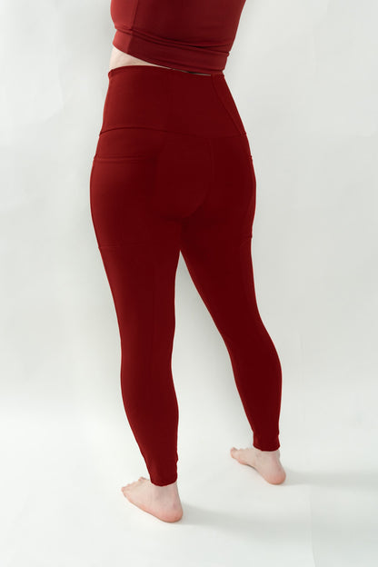 Red 4 Pockets Leggings