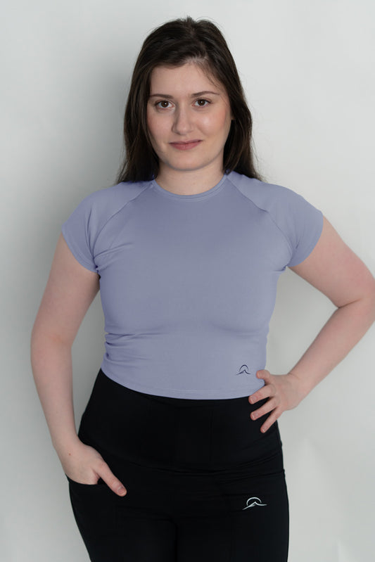 Lilac Mini Sleeves Crop Top