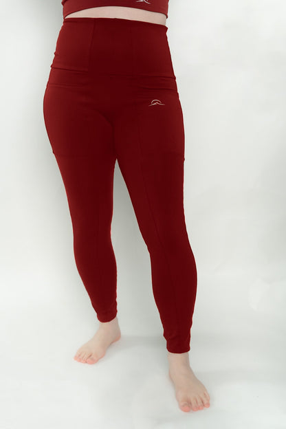 Red 4 Pockets Leggings