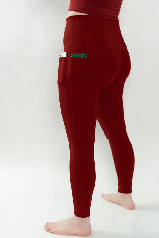 Red 4 Pockets Leggings